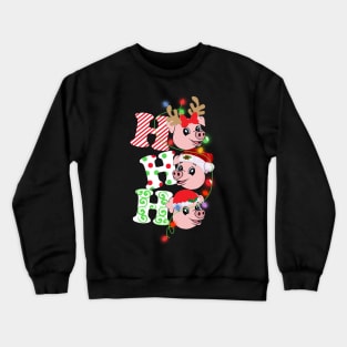 Ho Ho Ho Funny Christmas For Pig Lovers Crewneck Sweatshirt